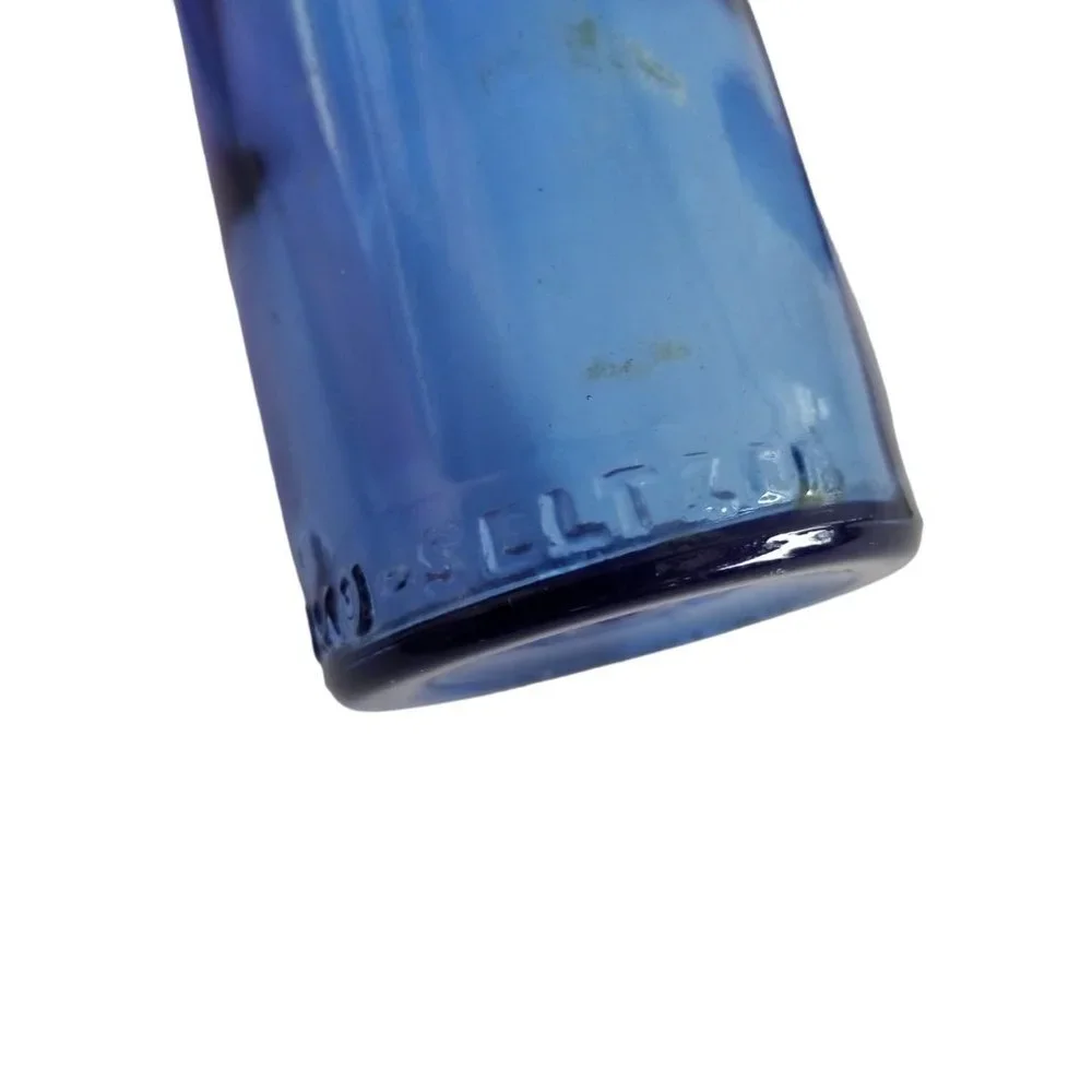 Vintage Cobalt Blue glass Bottles Bromo Seltzer Emerson Drug Co Decorative Old